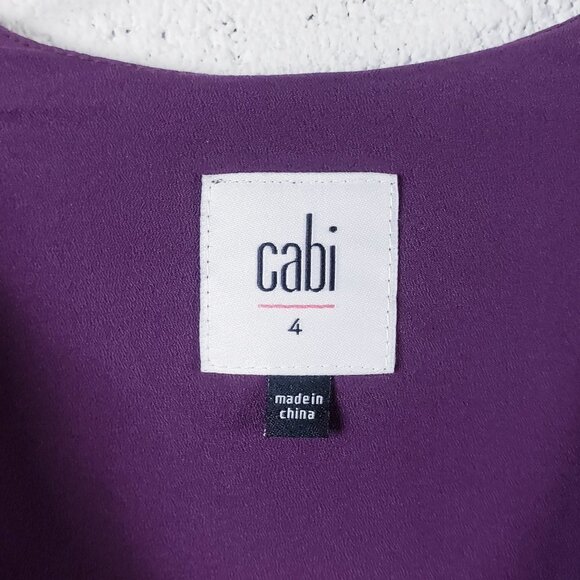 Cabi Women's Size 4 Style 3461 Treasure Paisley V Neck Midi Dress Purple - Picture 7 of 9